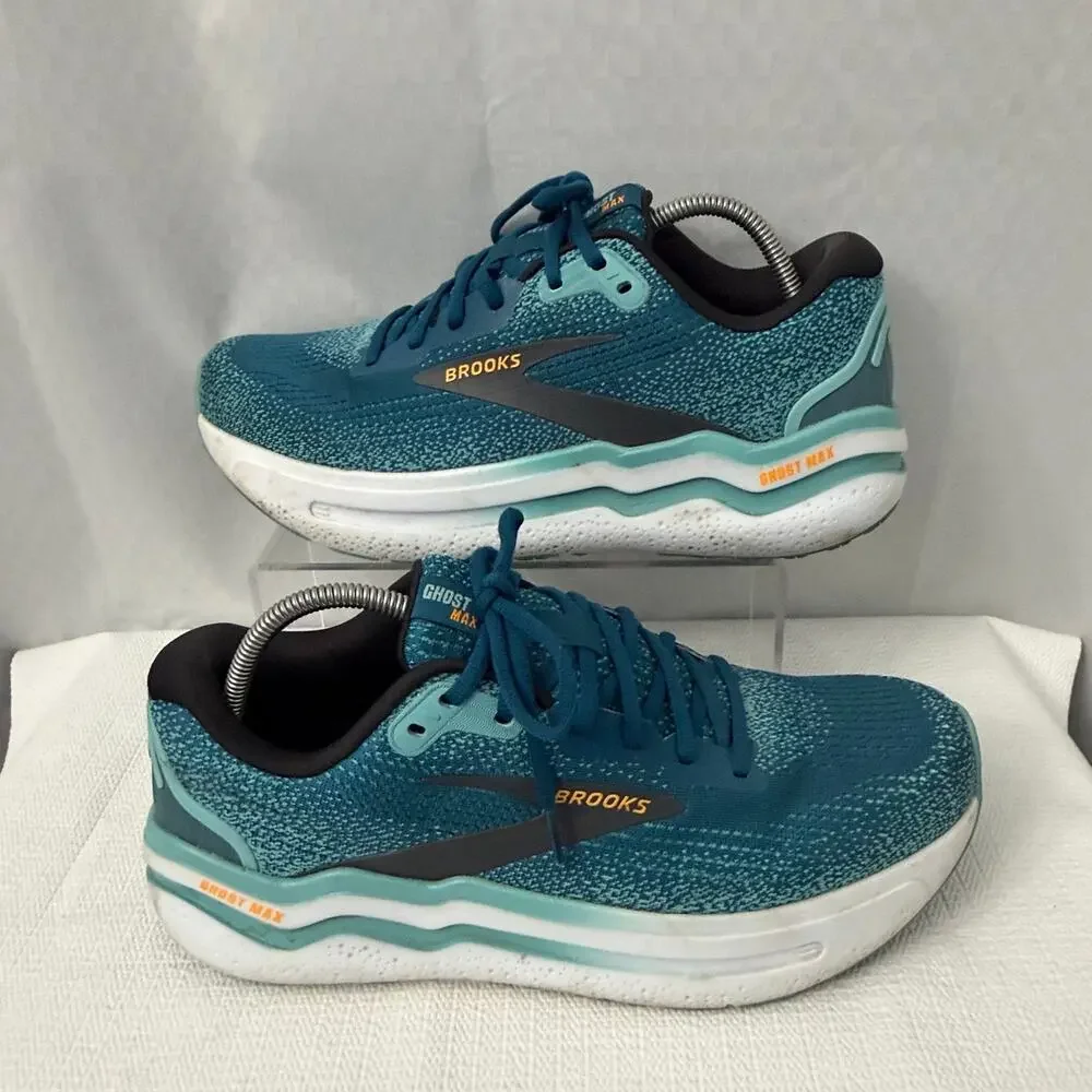 Brooks Ghost Max 2 Shoes Mens Size 11 D Running Moroccan Blue Aqua Orange Pop